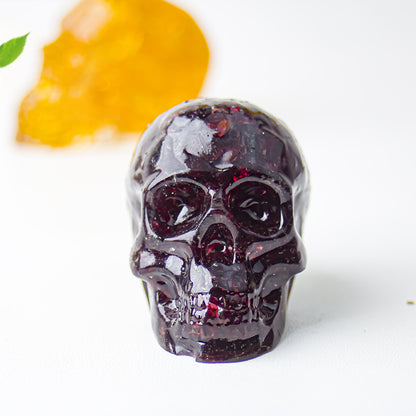 Modern Style Resin Skull Ornament For Christmas, Perfect Office Decoration