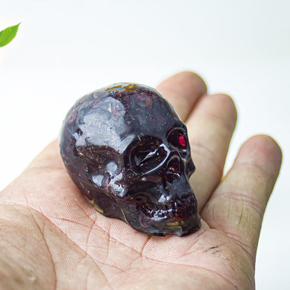 Modern Style Resin Skull Ornament For Christmas, Perfect Office Decoration