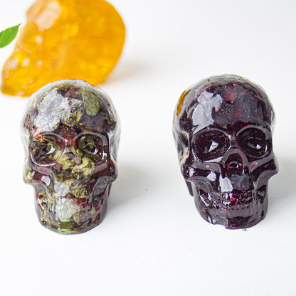 Modern Style Resin Skull Ornament For Christmas, Perfect Office Decoration