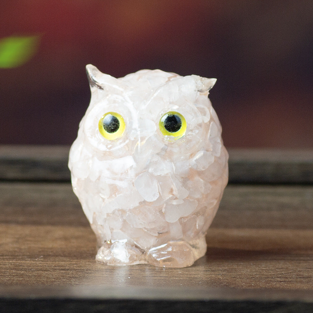 Cartoon Style Resin Owl Ornament For Birthday Decoration, Charming And Durable Home Decor