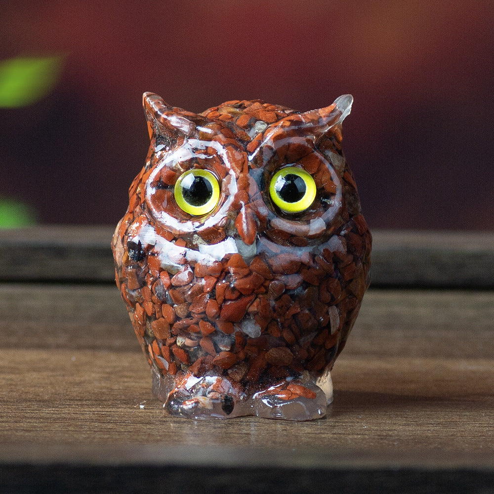 Cartoon Style Resin Owl Ornament For Birthday Decoration, Charming And Durable Home Decor