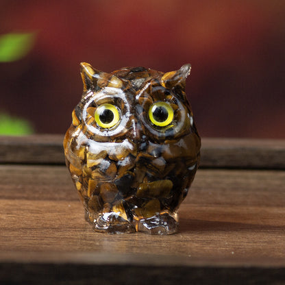 Cartoon Style Resin Owl Ornament For Birthday Decoration, Charming And Durable Home Decor