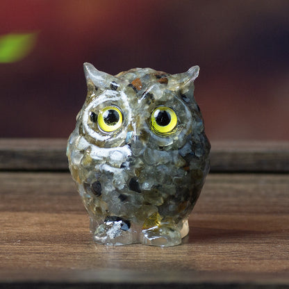 Cartoon Style Resin Owl Ornament For Birthday Decoration, Charming And Durable Home Decor