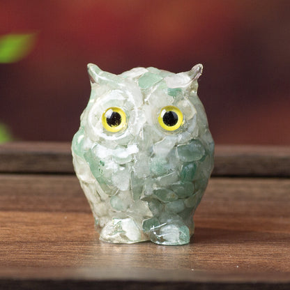 Cartoon Style Resin Owl Ornament For Birthday Decoration, Charming And Durable Home Decor