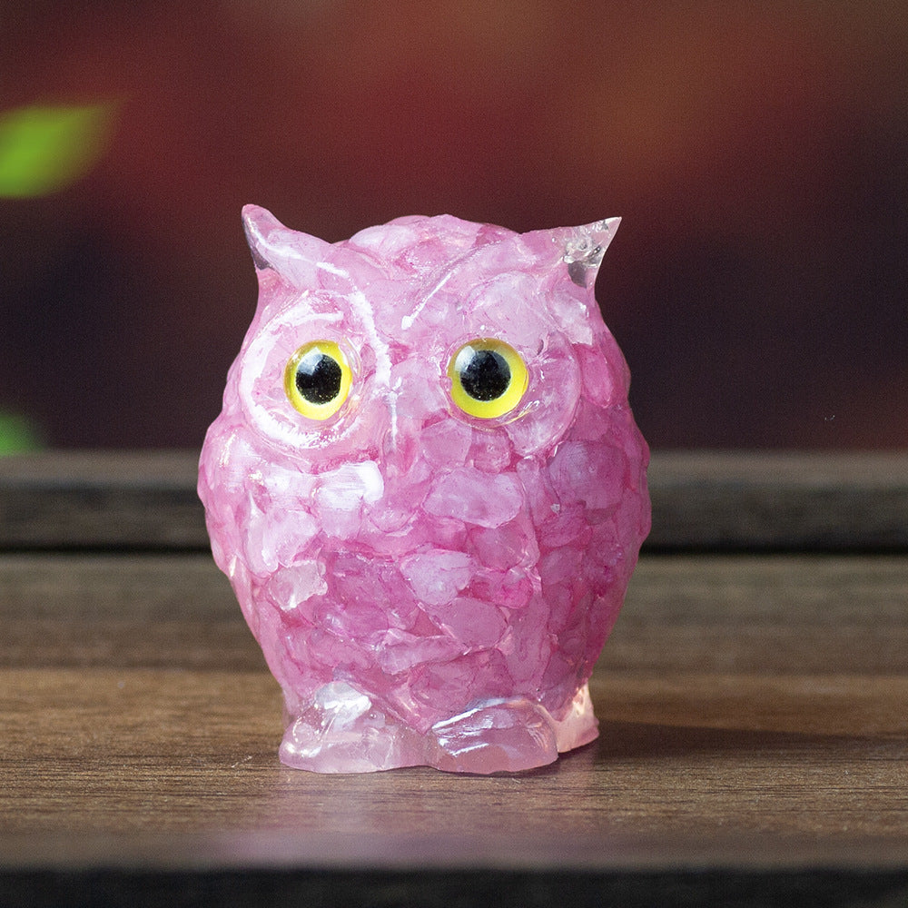Cartoon Style Resin Owl Ornament For Birthday Decoration, Charming And Durable Home Decor