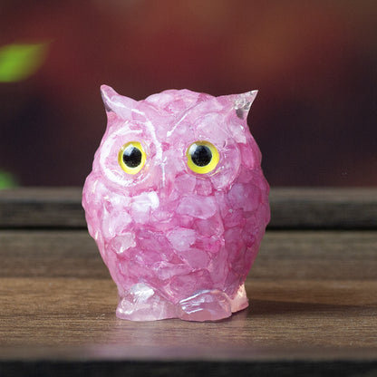 Cartoon Style Resin Owl Ornament For Birthday Decoration, Charming And Durable Home Decor