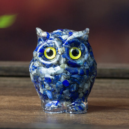 Cartoon Style Resin Owl Ornament For Birthday Decoration, Charming And Durable Home Decor