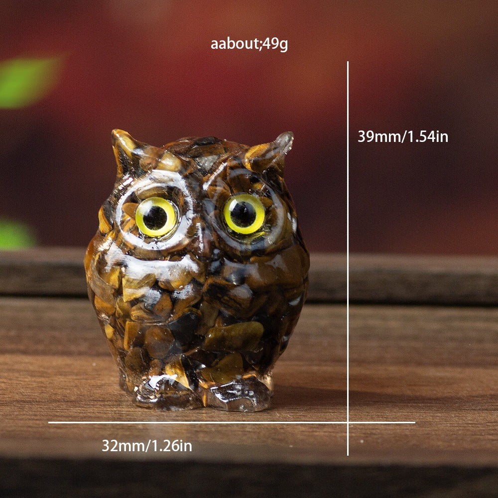 Cartoon Style Resin Owl Ornament For Birthday Decoration, Charming And Durable Home Decor