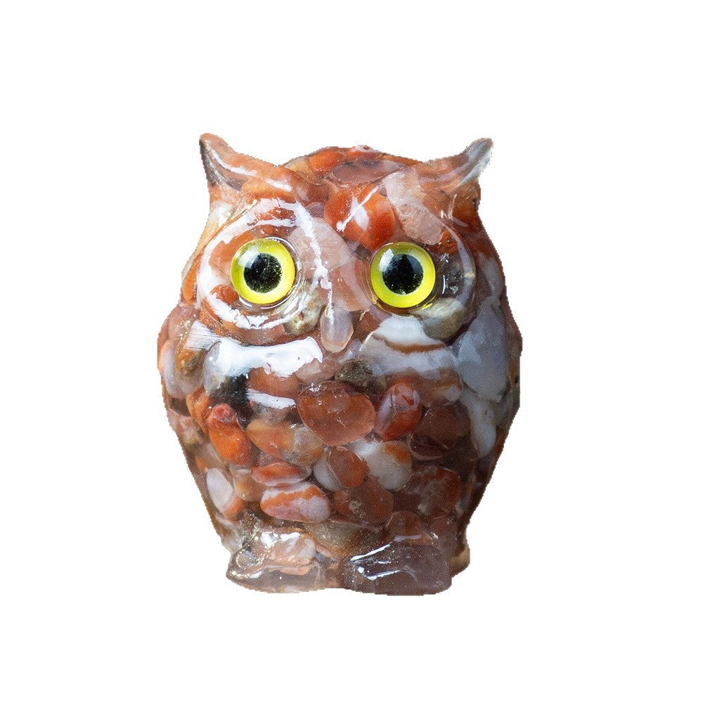 Cartoon Style Resin Owl Ornament For Birthday Decoration, Charming And Durable Home Decor