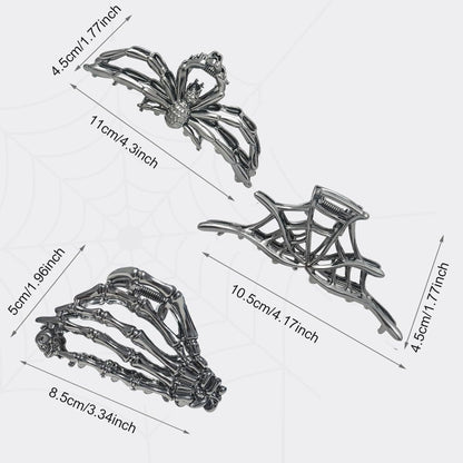 Bat Hair Claws For Women, Alloy Hairpin Set Of 3 Pieces, Perfect Halloween Hair Accessories