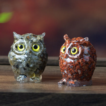 Cartoon Style Resin Owl Ornament For Birthday Decoration, Charming And Durable Home Decor