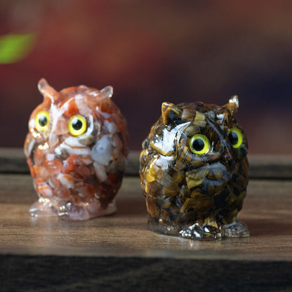 Cartoon Style Resin Owl Ornament For Birthday Decoration, Charming And Durable Home Decor