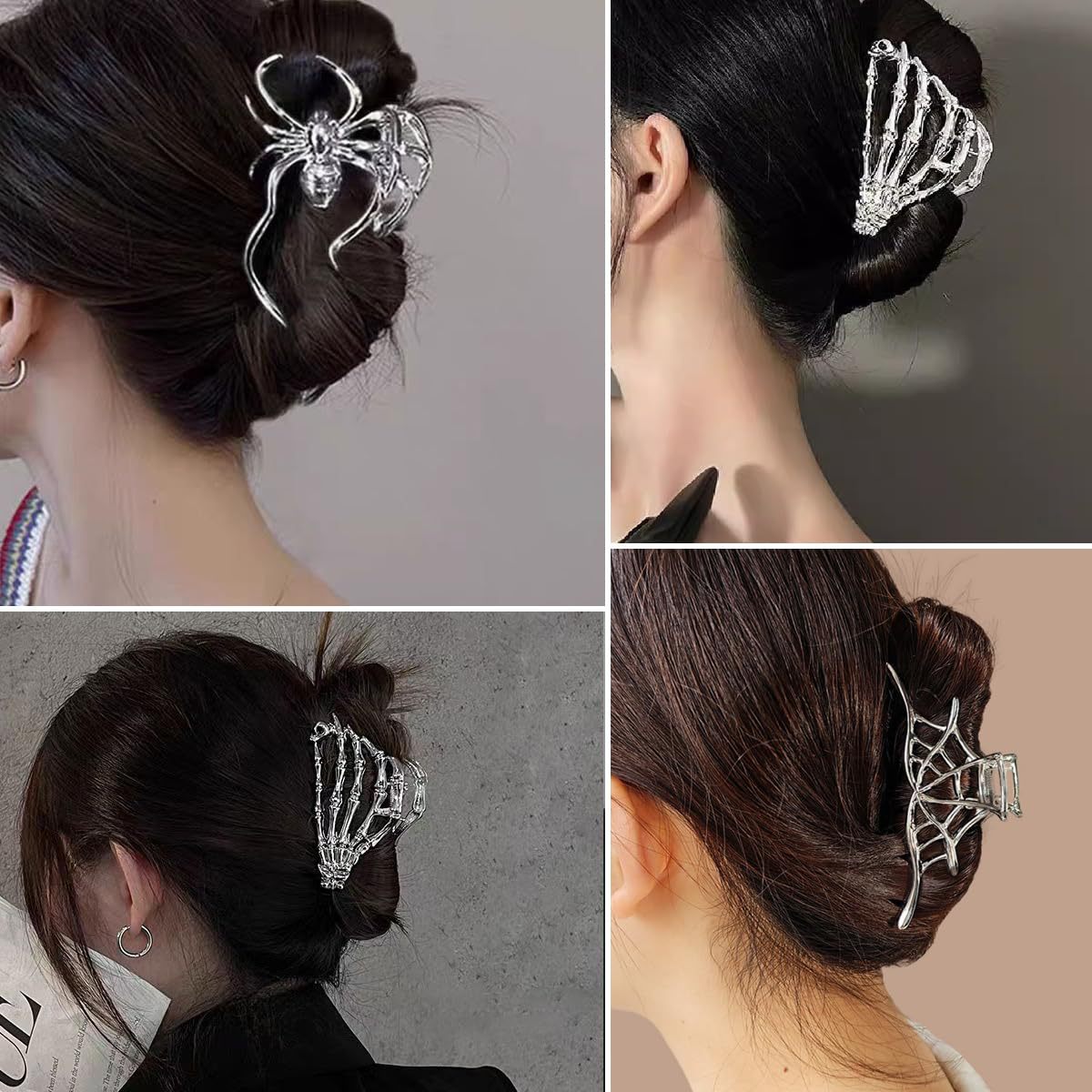 Bat Hair Claws For Women, Alloy Hairpin Set Of 3 Pieces, Perfect Halloween Hair Accessories