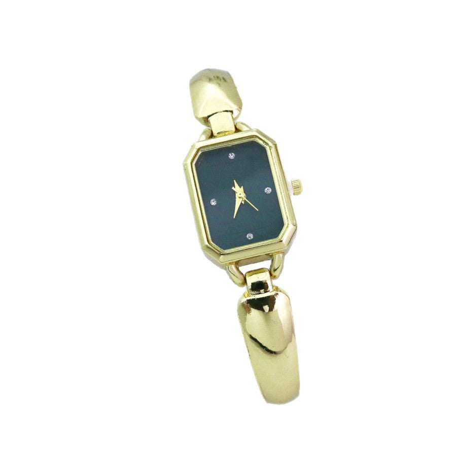 Women’s Square Dial Quartz Watch With Alloy Strap, Single Folding Buckle, Ordinary Glass Mirror, And Pointer Display