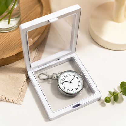 Unisex Round Dial Quartz Movement Strap Pocket Watch With Plexiglass Mirror And Plastic Case Featuring Pointer And Number Display