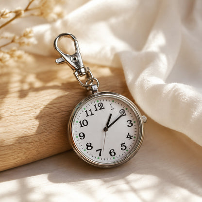 Unisex Round Dial Quartz Movement Strap Pocket Watch With Plexiglass Mirror And Plastic Case Featuring Pointer And Number Display