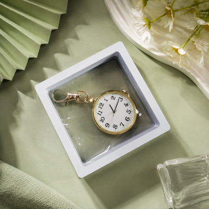 Unisex Round Dial Quartz Movement Strap Pocket Watch With Plexiglass Mirror And Plastic Case Featuring Pointer And Number Display