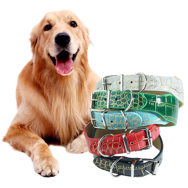 Crocodile PU Leather Pet Collar Suitable For All Seasons