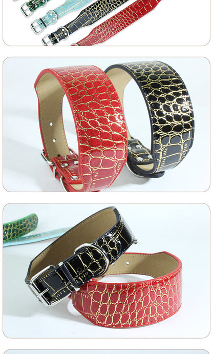 Crocodile PU Leather Pet Collar Suitable For All Seasons