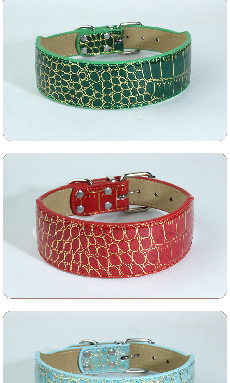 Crocodile PU Leather Pet Collar Suitable For All Seasons