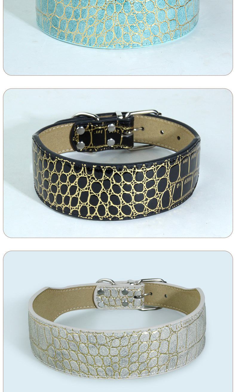Crocodile PU Leather Pet Collar Suitable For All Seasons