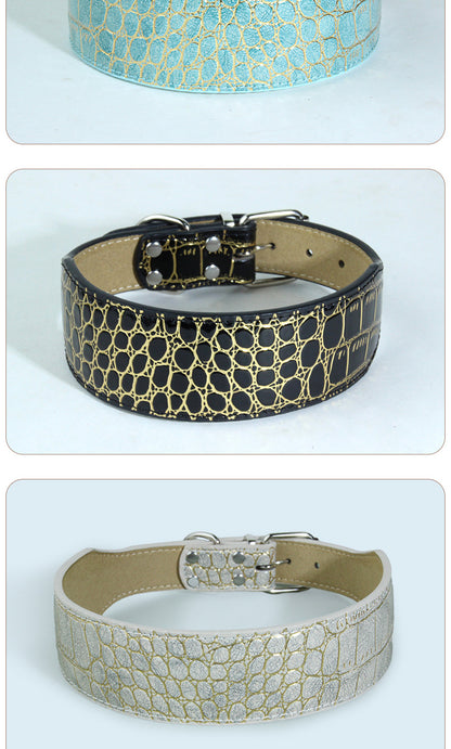 Crocodile PU Leather Pet Collar Suitable For All Seasons