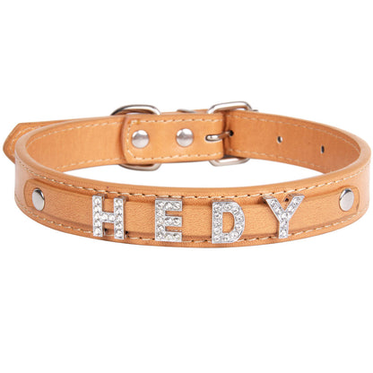 Halloween PU Leather Pet Collar For All Seasons Featuring Durable Letter Pattern Design