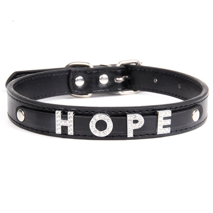 Halloween PU Leather Pet Collar For All Seasons Featuring Durable Letter Pattern Design