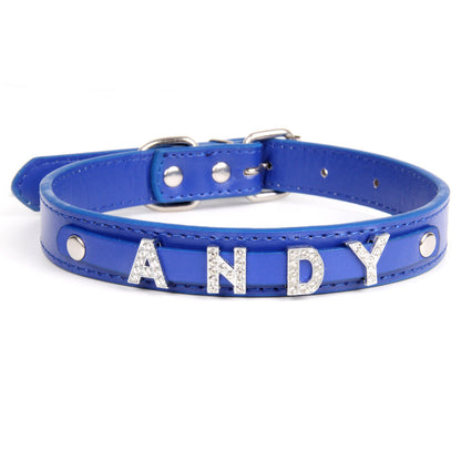 Halloween PU Leather Pet Collar For All Seasons Featuring Durable Letter Pattern Design
