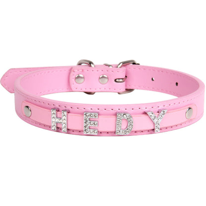 Halloween PU Leather Pet Collar For All Seasons Featuring Durable Letter Pattern Design