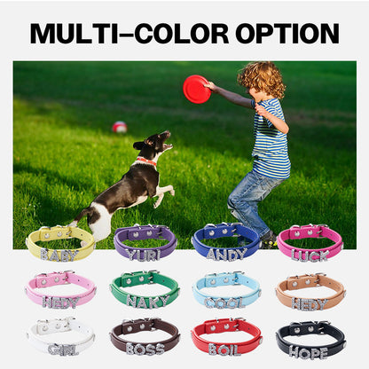 Halloween PU Leather Pet Collar For All Seasons Featuring Durable Letter Pattern Design