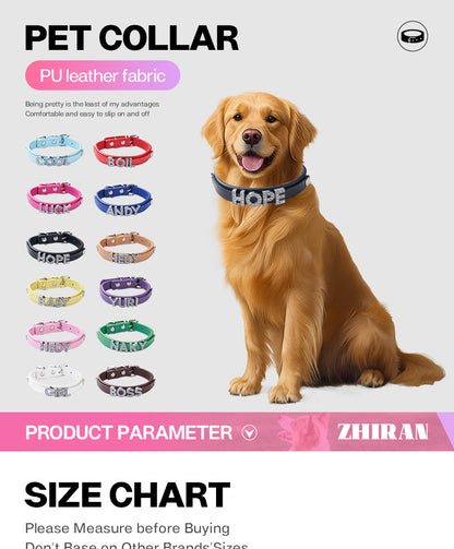 Halloween PU Leather Pet Collar For All Seasons Featuring Durable Letter Pattern Design