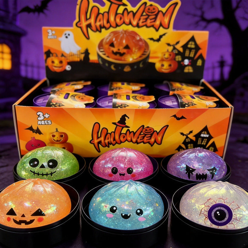 Halloween Steamed Stuffed Bun Squishy Toy Handmade Plastic Stress Relief Toy
