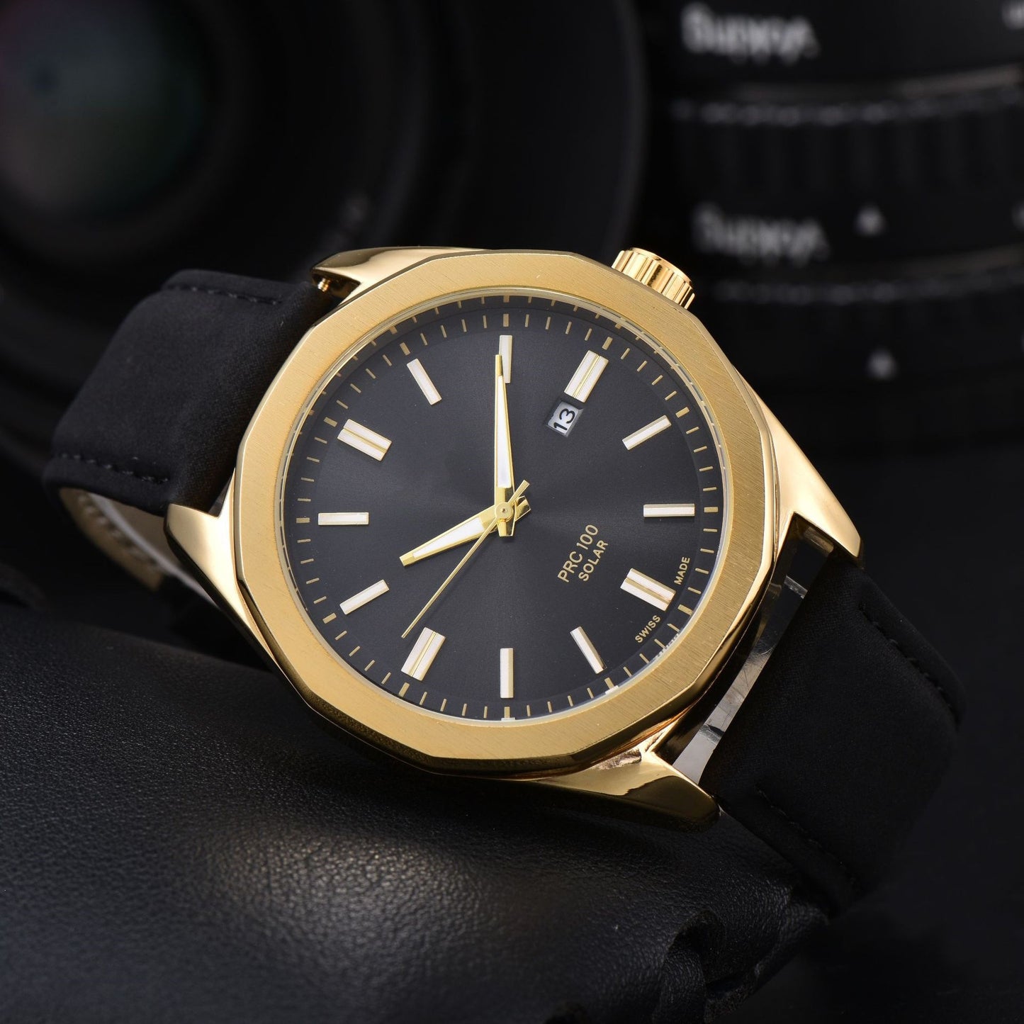 Men's Quartz Watch With Round Dial, Steel Belt Strap, Pin Buckle, And Tempered Glass Mirror