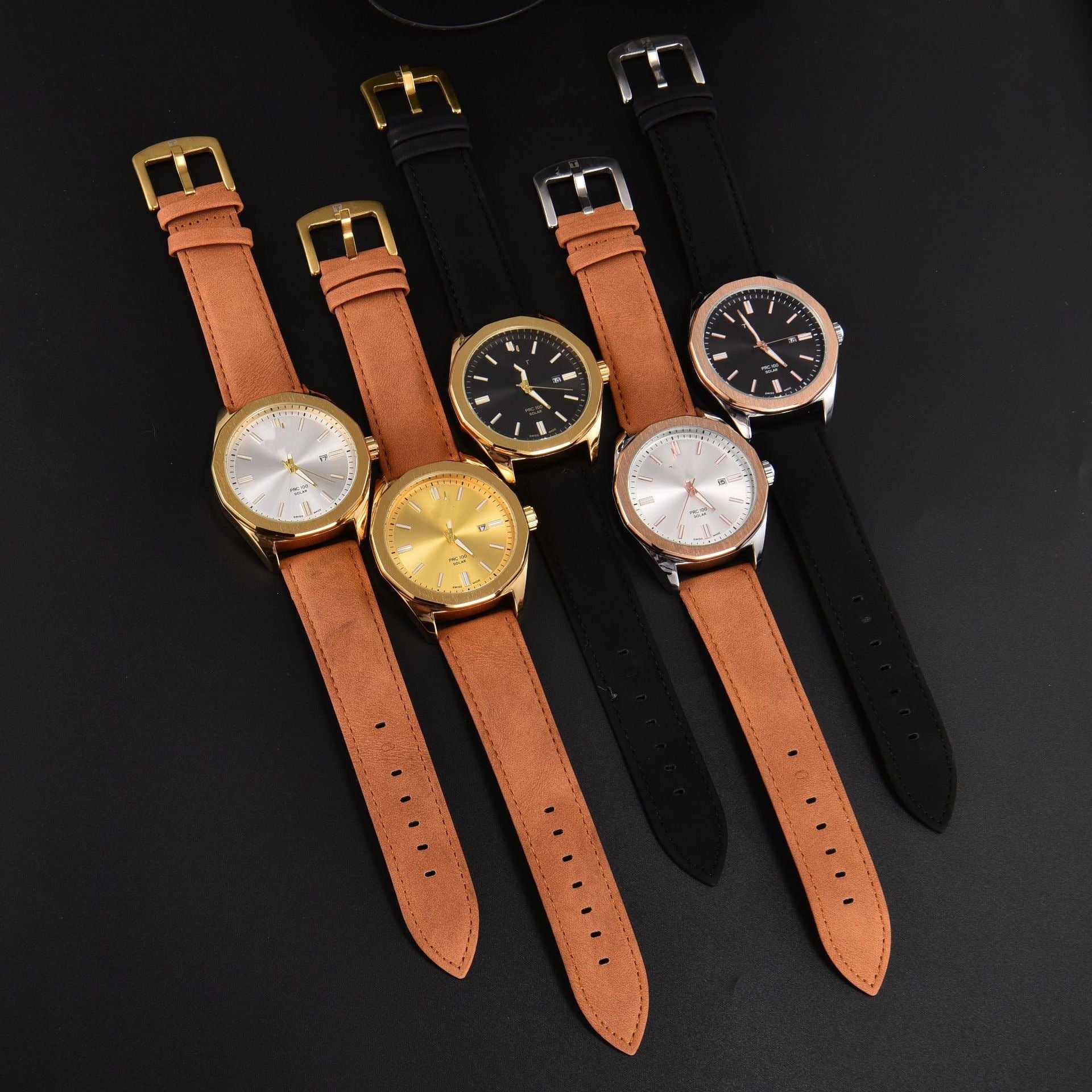 Men's Quartz Watch With Round Dial, Steel Belt Strap, Pin Buckle, And Tempered Glass Mirror