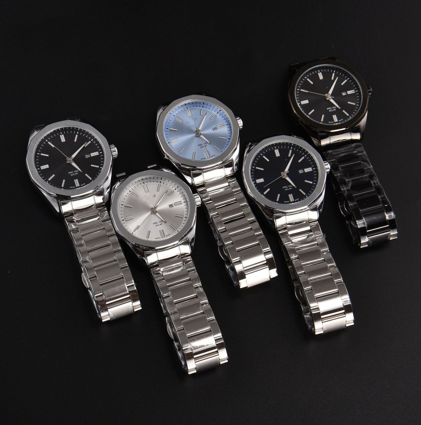 Men's Quartz Watch With Round Dial, Steel Belt Strap, Pin Buckle, And Tempered Glass Mirror