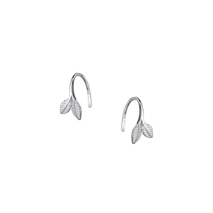 Sweet Leaves Ear Hook For Women In Silver Featuring S999 Silver Material For MAMA Festival