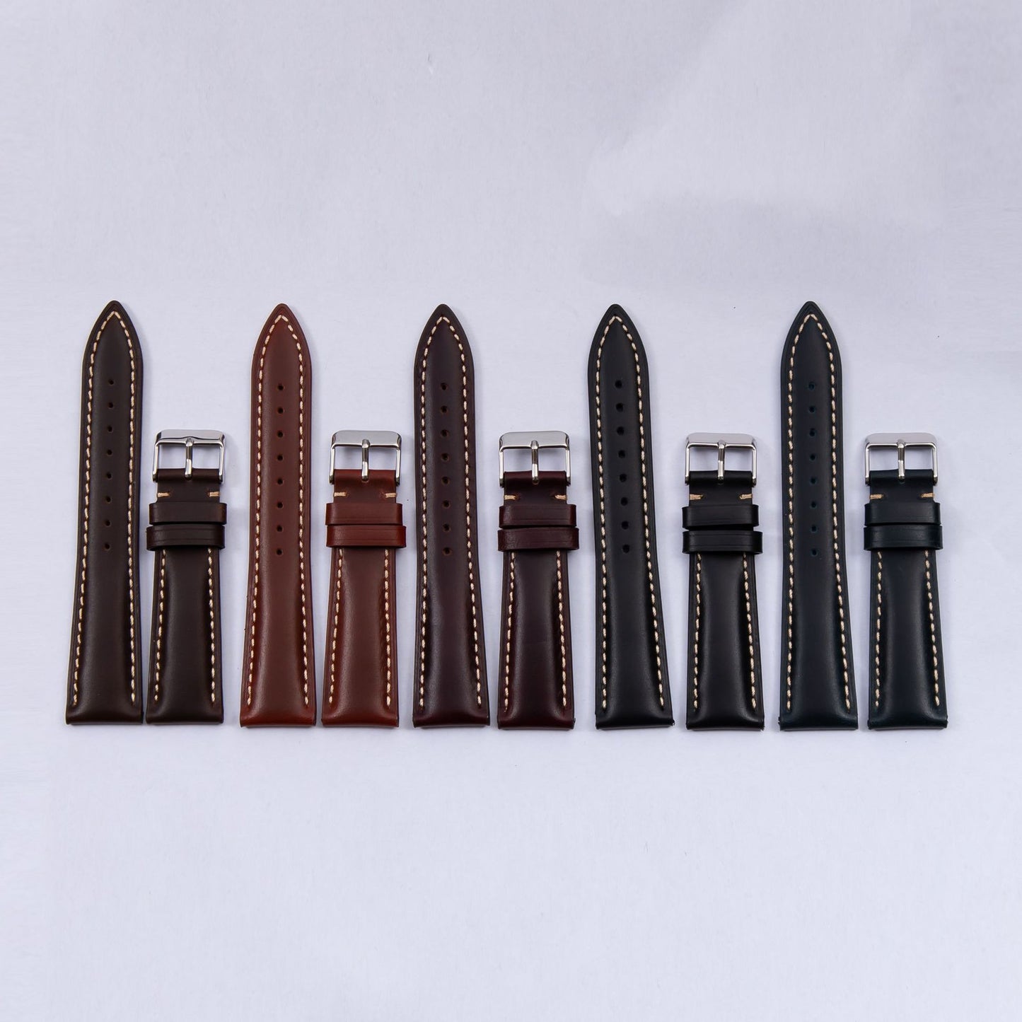Unisex Retro Watch Strap In Genuine Leather Featuring Totem Pattern, Available In Dyed Black