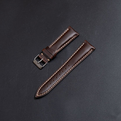 Unisex Retro Watch Strap In Genuine Leather Featuring Totem Pattern, Available In Dyed Black