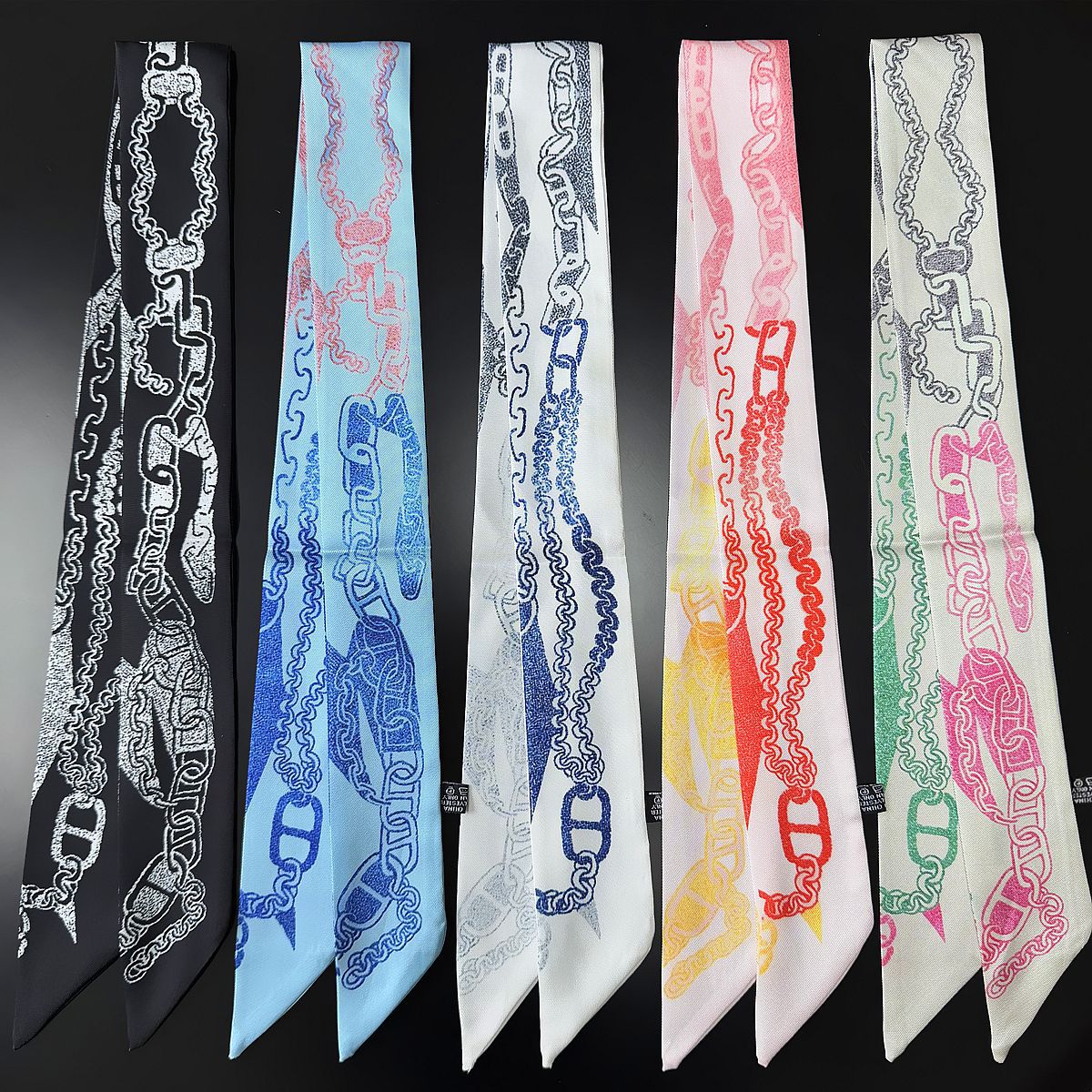 Silk Scarf Featuring Horse Pattern Made Of Polyester, Perfect For Spring