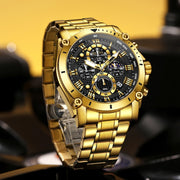 Li3689 Gold-black Steel Strap for Men (strap Width 24mm)