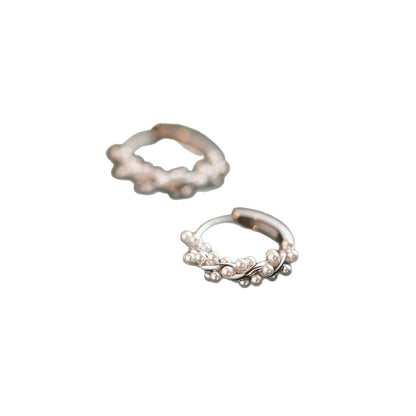 Silver Circle Earrings For Women In S999 Silver, Platinum Plated With Electroplated Finish