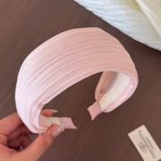 Pleated Wide-Brimmed Headband - Pink