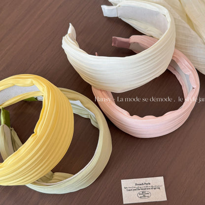Sweet Irregular Hair Band For Women In Natural Pink, Made Of Cloth, Perfect For Summer