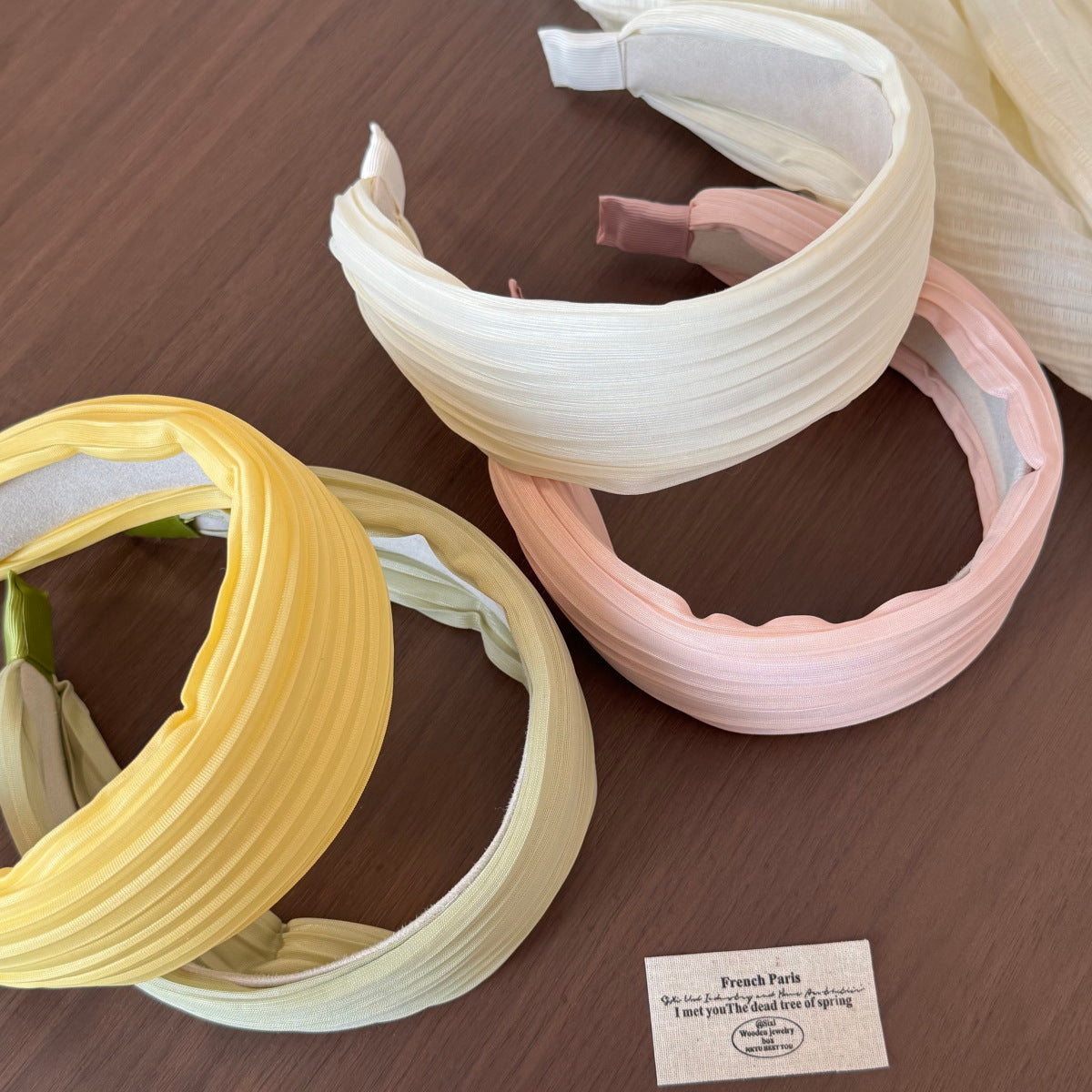Sweet Irregular Hair Band For Women In Natural Pink, Made Of Cloth, Perfect For Summer