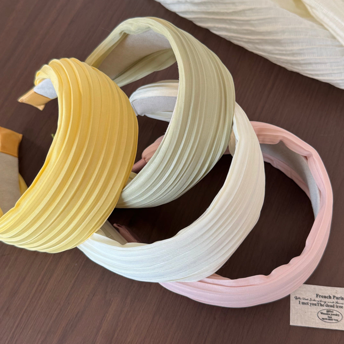 Sweet Irregular Hair Band For Women In Natural Pink, Made Of Cloth, Perfect For Summer
