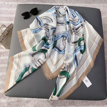 Color Block Polyester Scarf In Multicolor For All Seasons