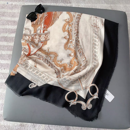 Women's Multicolor Polyester Horse Pattern Shawl Scarf Suitable For All Seasons