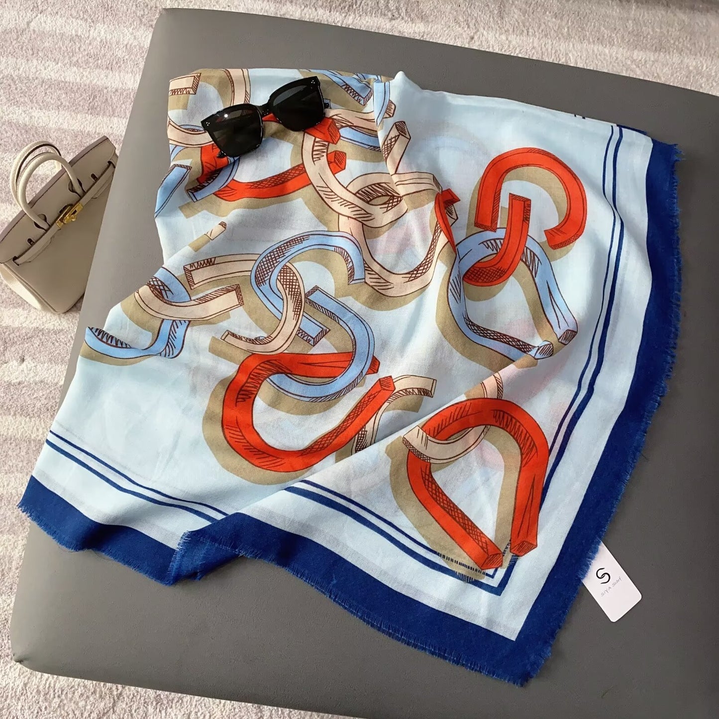 Color Block Polyester Scarf In Multicolor For All Seasons
