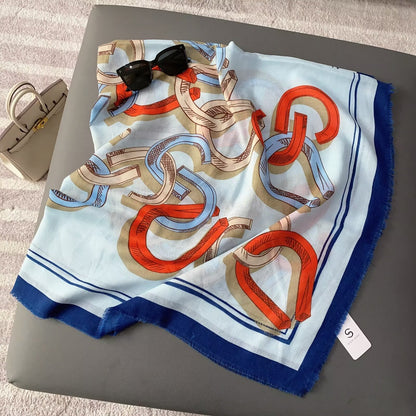 Color Block Polyester Scarf In Multicolor For All Seasons